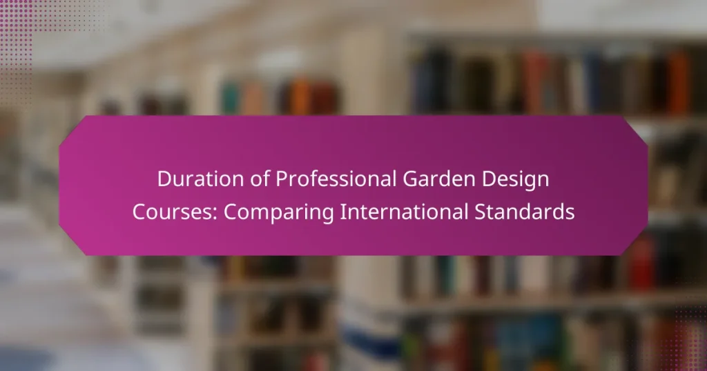 Duration of Professional Garden Design Courses: Comparing International Standards