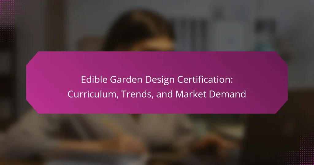 Edible Garden Design Certification: Curriculum, Trends, and Market Demand